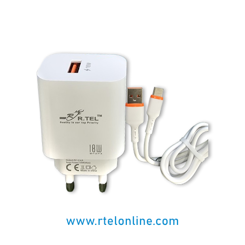 R.TEL R-C10 Smartphone QC Fast 18W Charger with Type-C Cable