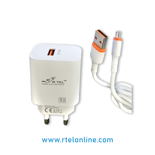 R.TEL R-C10 Smartphone QC Fast 18W Charger with Micro Cable