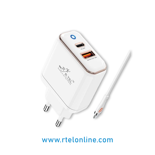 R.TEL R-C30 Smartphone 30W PD Charger with Lightning Cable